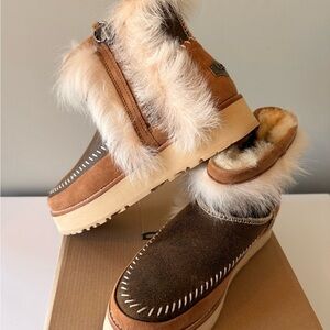 Ugg fluff punk boot. Chestnut. Size 8. With box worn once.